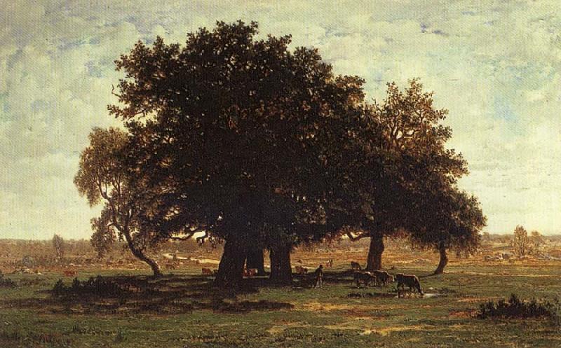 Theodore Roussel Oak Trees near Apremont France oil painting art